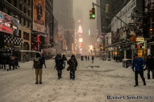 Winter Scene At Times Square
