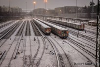 R68A B Trains At Concourse Yard During The Snow